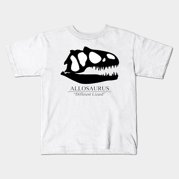 Allosaurus Skull Kids T-Shirt by SakuraDragon